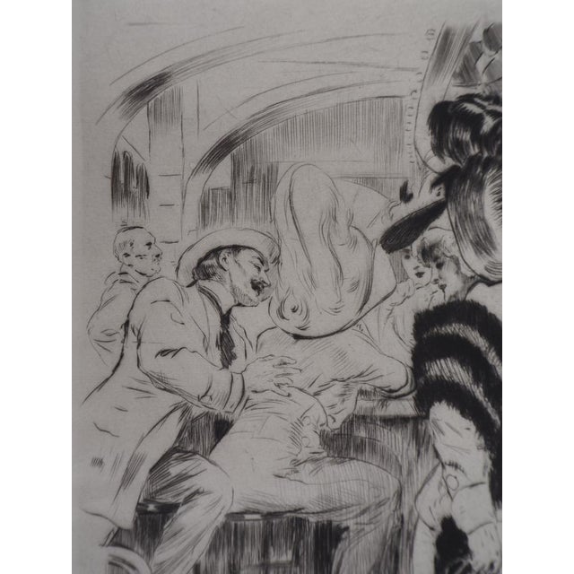 Alméry Lobel-Riche, At the Café, Original Engraving For Sale - Image 4 of 8