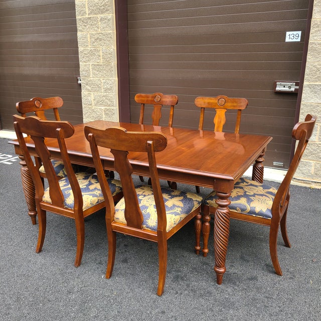 Ethan Allen British Classics Maple Dining Set 7 Pieces Chairish