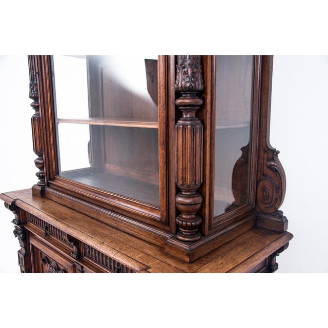 Antique French Oak Display Cabinet, 1870 For Sale - Image 5 of 11