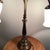 Vintage Art Nouveau Double Arm Brass Table Lamp With Ornate Fruited Base and Two Curved Arms W/Bell Shaped Glass Shades For Sale - Image 9 of 12