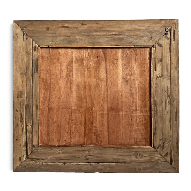 Deep Grain Rustic Wood Wall Mirror For Sale In Los Angeles - Image 6 of 8