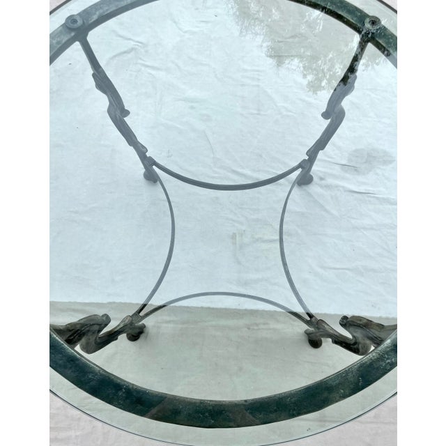 Silver Vintage Steel and Glass Horse Center Dining Table For Sale - Image 8 of 12
