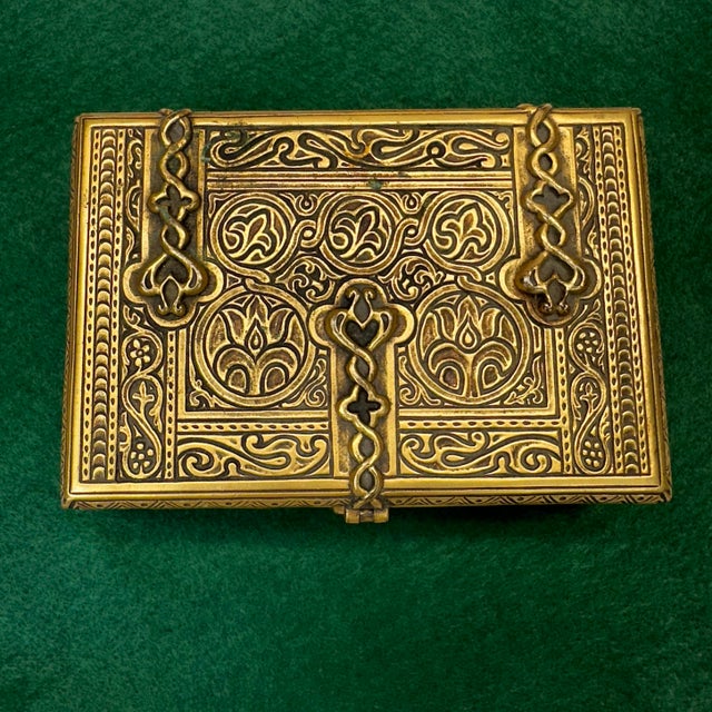 Tiffany Studios Cigar Cigarette Box New York 1680 Venetian Bronze Cedar Lined For Sale - Image 12 of 18