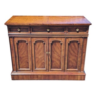 Vintage 1960s Drexel Heritage Mahogany Dry Bar Server Cabinet For Sale