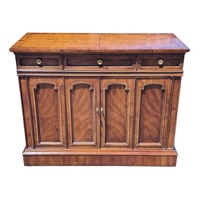 Vintage 1960s Drexel Heritage Mahogany Dry Bar Server Cabinet For Sale