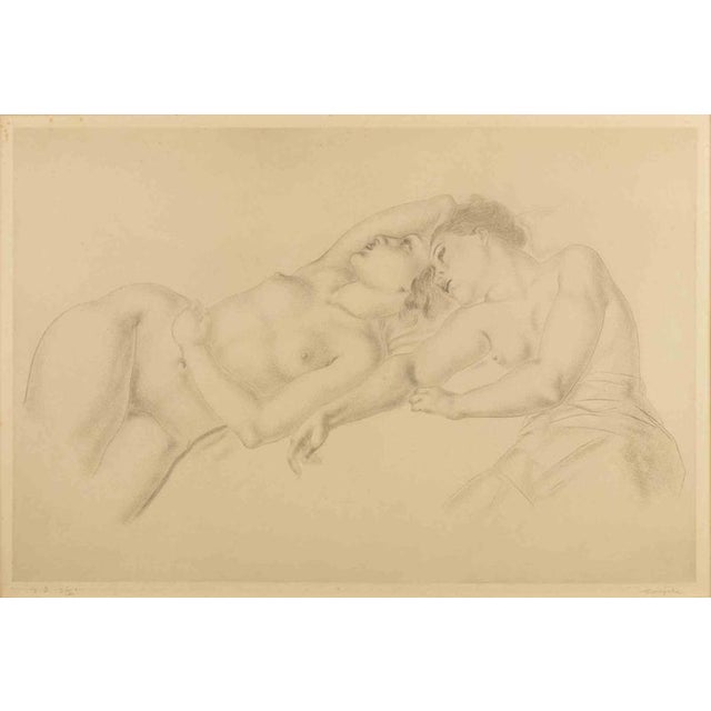 Leonard Tsuguharu Foujita, Les Amies, Etching, 1930 For Sale - Image 6 of 6