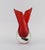Murano vase in red and clear mouth-blown art glass. Italian design, 1960s. Measures: 23 x 12.5 cm. In excellent condition.