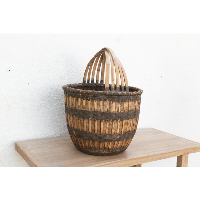 19th Century Country Farm Harvest Basket For Sale - Image 5 of 8