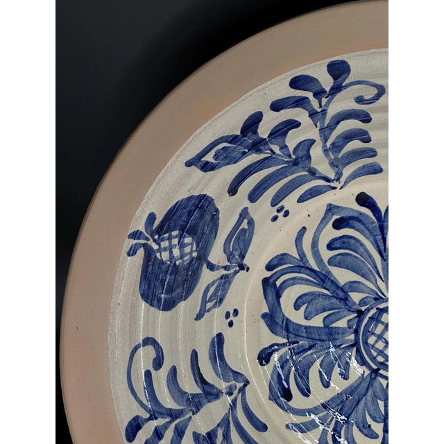 Large Spanish Blue Fajalauza Ceramic Lebrillo Bowl For Sale - Image 3 of 8