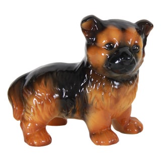 Vintage German Shepherd Puppy Figurine in Ceramic, Italy, 1970s For Sale
