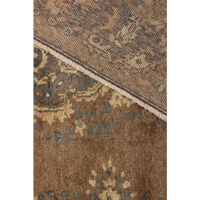 1950s Hand-Knotted Vintage Sivas Rug in Beige-Brown With Medallion Floral Pattern For Sale - Image 5 of 5