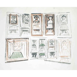Massimo Campigli, Le Tessitrici Lithograph Print, Modern Style, 1895-1971, Signed, Edition of 125 For Sale