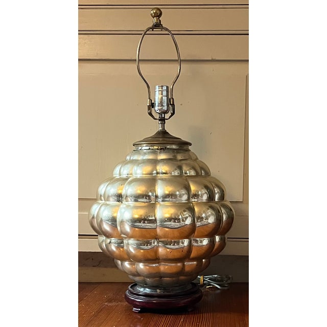 Mid-Century Modern Silvered Mercury Glass Table Lamp Circa 1950 For Sale - Image 11 of 12