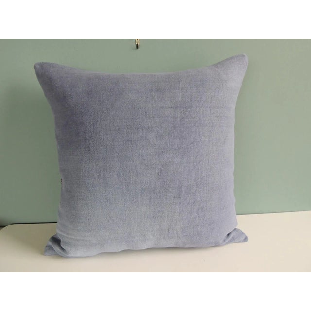 Mid 19th Century Antique Red Embroidered FEZ Textile Square Decorative Pillow For Sale - Image 5 of 8