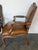 Pair of VIntage French Louis XV Cognac Leather Fauteuils For Sale - Image 17 of 18