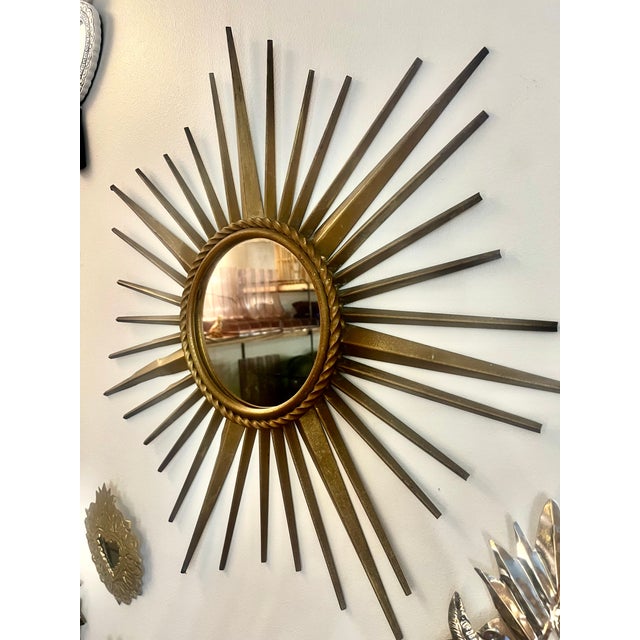 Sunburst Mirror by Chaty Vallauris, France, 1950s For Sale - Image 6 of 6
