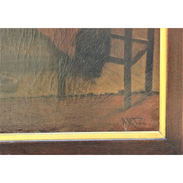 19th Century "Midday Meal" Replica Portrait of Woman and Two Children Seated at Table 19th Century In the style of David Adolf Constant Artz For Sale - Image 5 of 7