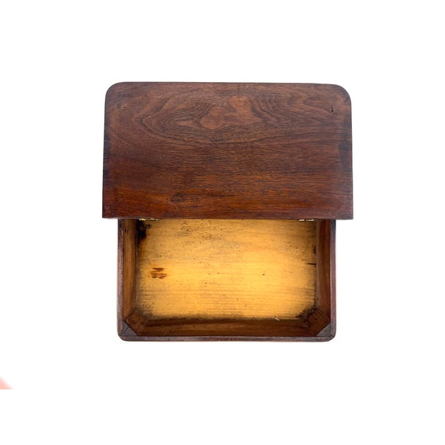 19th Century Dark Wood Hinged Document Box For Sale - Image 11 of 15