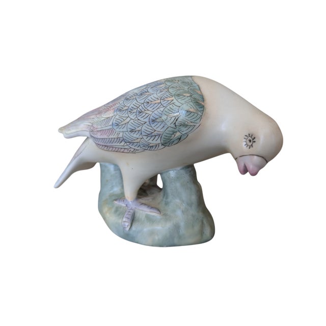 Chinoiserie Vintage Chinoiserie Porcelain Dove Bird Figurine For Sale - Image 3 of 12
