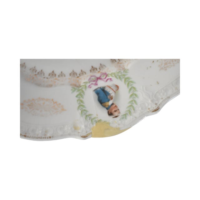 Victorian Antique German Porcelain Portrait Plate For Sale - Image 3 of 13