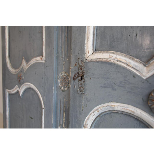 19th Century French Provincial Painted Pine Kitchen Cabinet For Sale - Image 14 of 18