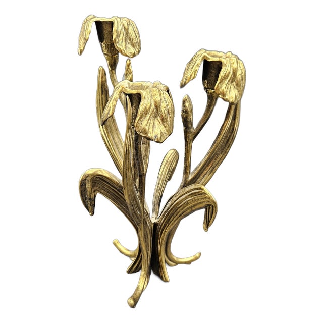 Brutalist Brass Candlestick by Antonella Saviato, 1960s For Sale