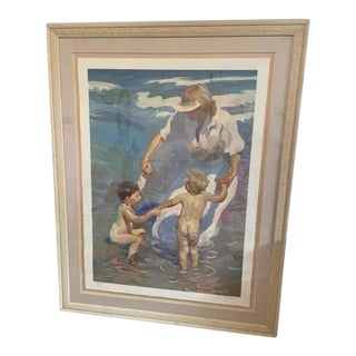 Late 20th Century Five Foot Framed Coastal Wall Art For Sale