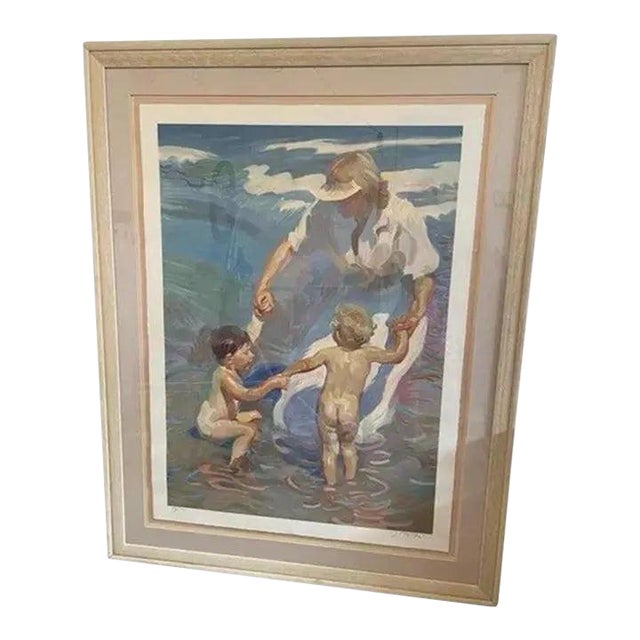 Late 20th Century Five Foot Framed Coastal Wall Art For Sale