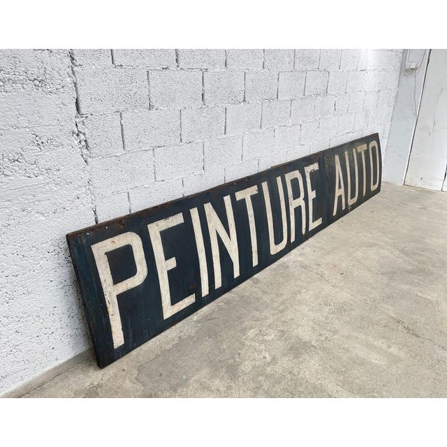 Metal and Wood Garage Sign, 1930s For Sale - Image 4 of 6