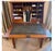 Beautiful early 1800's oak fall front plantation secretary writing desk with 9" fretwork crown around the top (removable...
