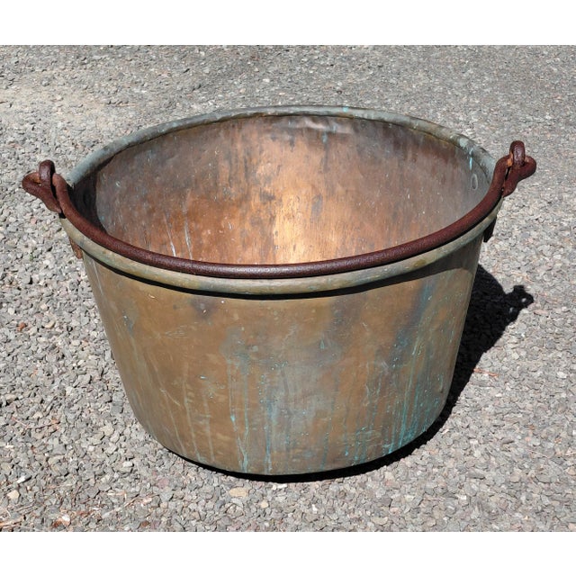 Antique Copper Apple Butter Kettle C. 1890 For Sale - Image 13 of 17