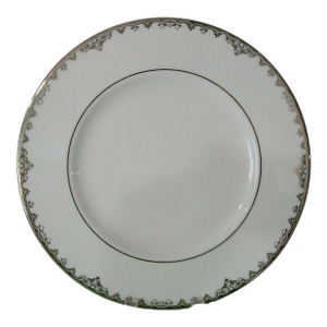 1990s Lenox Classics Collection Federal Platinum Bone China Accent Luncheon Plate