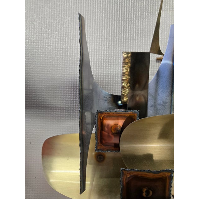Mid-Century Modern Abstract Metal Wall Art by Jere For Sale - Image 3 of 9