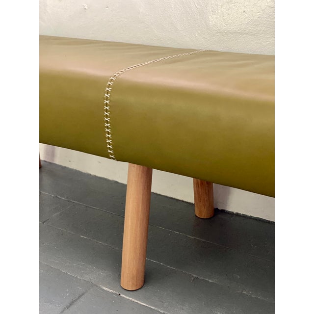 Olive Green Leather Bench Chairish
