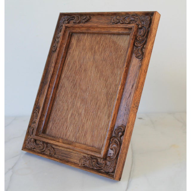 Vintage Ornate Carved Wood Picture Frame 5"x7" For Sale - Image 4 of 10