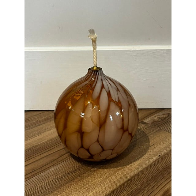 1980s 1980s Józefina Handmade Glass Oil Lamp For Sale - Image 5 of 5