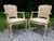 Vintage Pair Harris Marcus Italian Double Cane Arm Chairs French Country Carved Accent Chairs Late 20th Century matching...