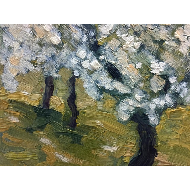 Impressionist 1970s Oil Painting Trees in the Garden Dupliy Sergey Alexandrovich For Sale - Image 3 of 11