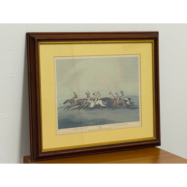 Illustration J. Godby + H. Merke for Samuel Howitt “La Course De Chevaux” Equestrian Engraving, Framed For Sale - Image 3 of 12