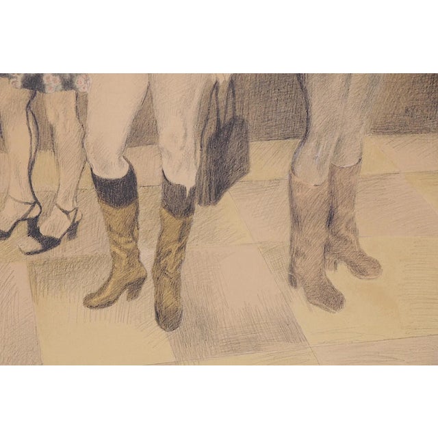 1970s Vintage Ltd. Ed.Raphael Soyer Lithograph "Eighth Avenue" - Pencil Signed & Numbered-Framed For Sale - Image 5 of 9