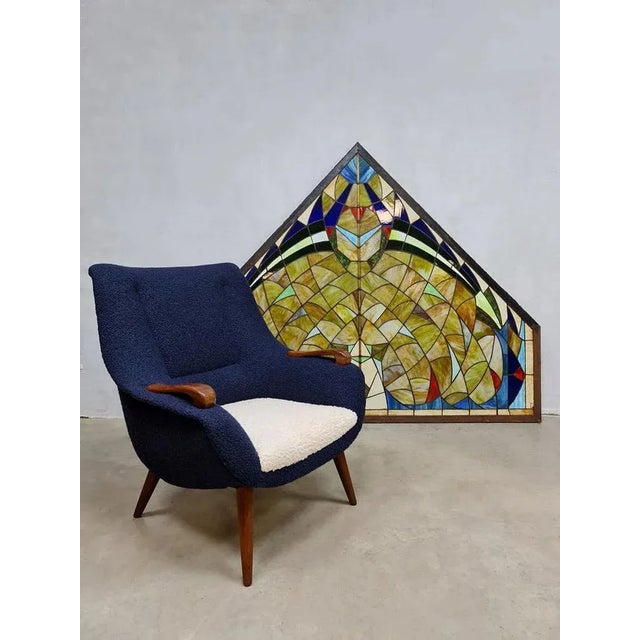 Mid-Century Modern Mid-Century Stained Glass Church Window For Sale - Image 3 of 7