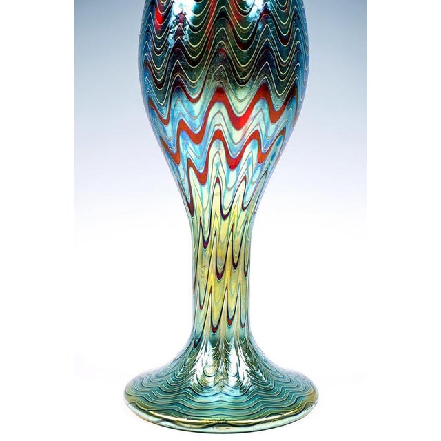 19th Century Large Art Nouveau Vase PG Ruby 6893 from Loetz, Bohemia, Austria-Hungary, 1898 For Sale - Image 5 of 10
