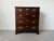 Vintage Georgian Chippendale Style Solid Mahogany Four-Drawer Nightstand / Bachelor’s Chest For Sale - Image 4 of 12
