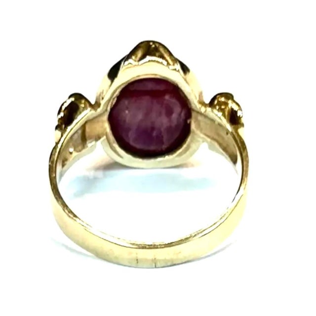 14k Yellow Gold Ruby Ring For Sale - Image 4 of 7