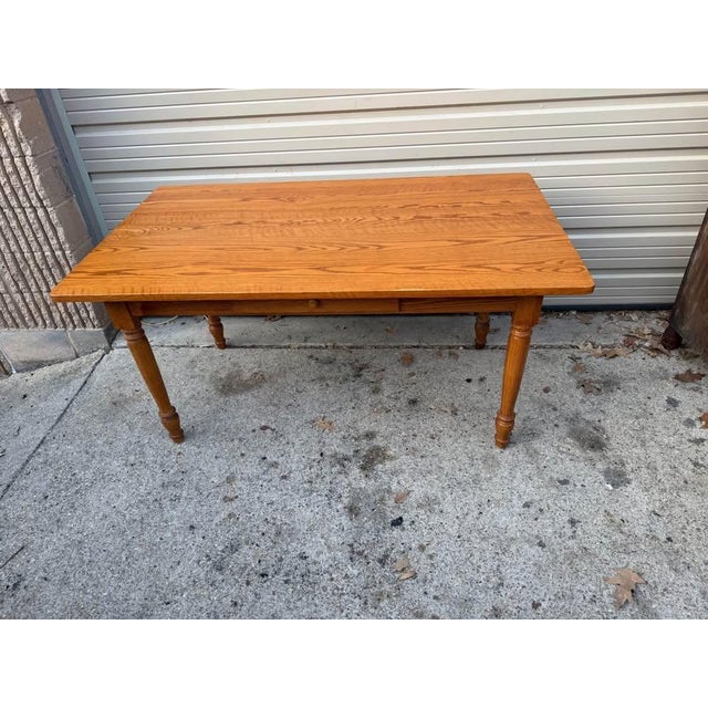 Tom Seely CO Country Style Solid Oak Breakfast Table-Desk Solid wood frame, turned legs, dovetail joint construction...