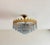 1960s Vintage French Crown Style Flush Mount Brass Chandelier With Soft Blue Crystals⁠ For Sale - Image 11 of 17