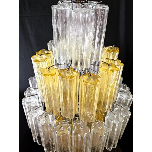 Vintage murano chandelier, barovier style, 1980s. Glass chandelier with a total of 54 handmade murano glass truncated...