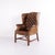 Set of George III Style Wingback Armchair and Ottoman in Brown Leather, 1890s For Sale - Image 4 of 15