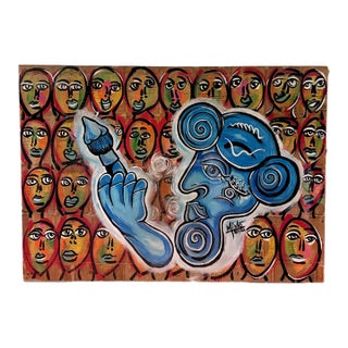 Rare, Large-Scale Monumental Peter Keil Painting, Collaboration With Mike Mozart (MiMo) For Sale
