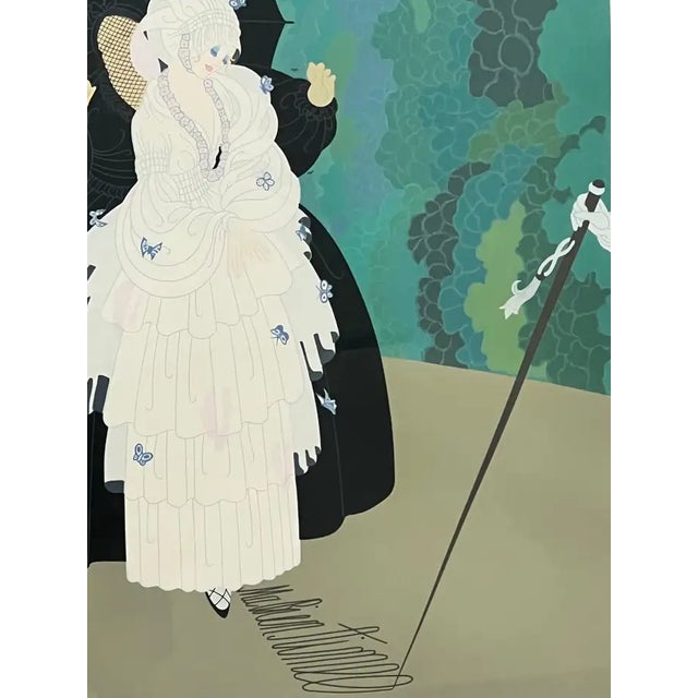 1980s Erte - Romain De Tirtoff Erte 1985 Debutante Silk Screen Serigraph Limited Edition of 300 Signed & Framed 1985 For Sale - Image 5 of 15
